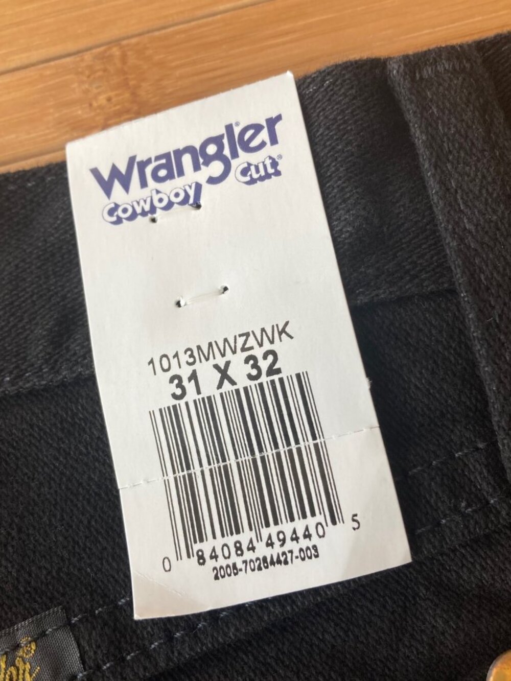 Wrangler Cowboy Cut Original Fit Jeans Straight Leg Mens 31x32 Shadow Black NWT - Picture 10 of 10